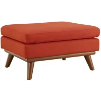 Engage Upholstered Fabric Ottoman in Atomic Red