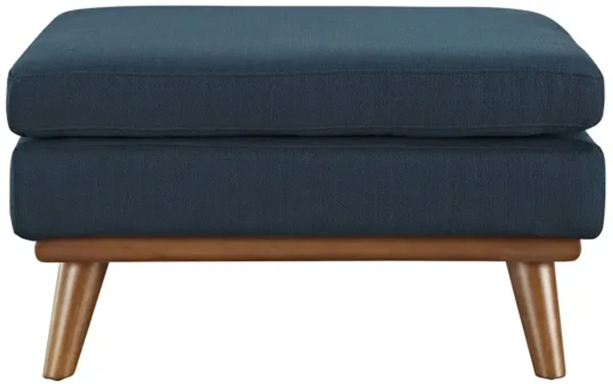 Engage Upholstered Fabric Ottoman in Azure