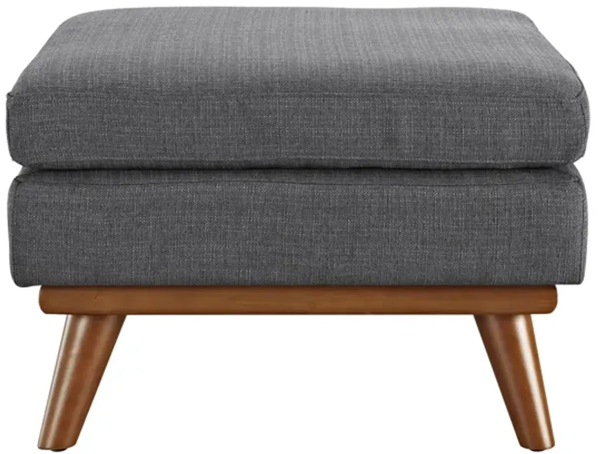 Engage Upholstered Fabric Ottoman in Grey