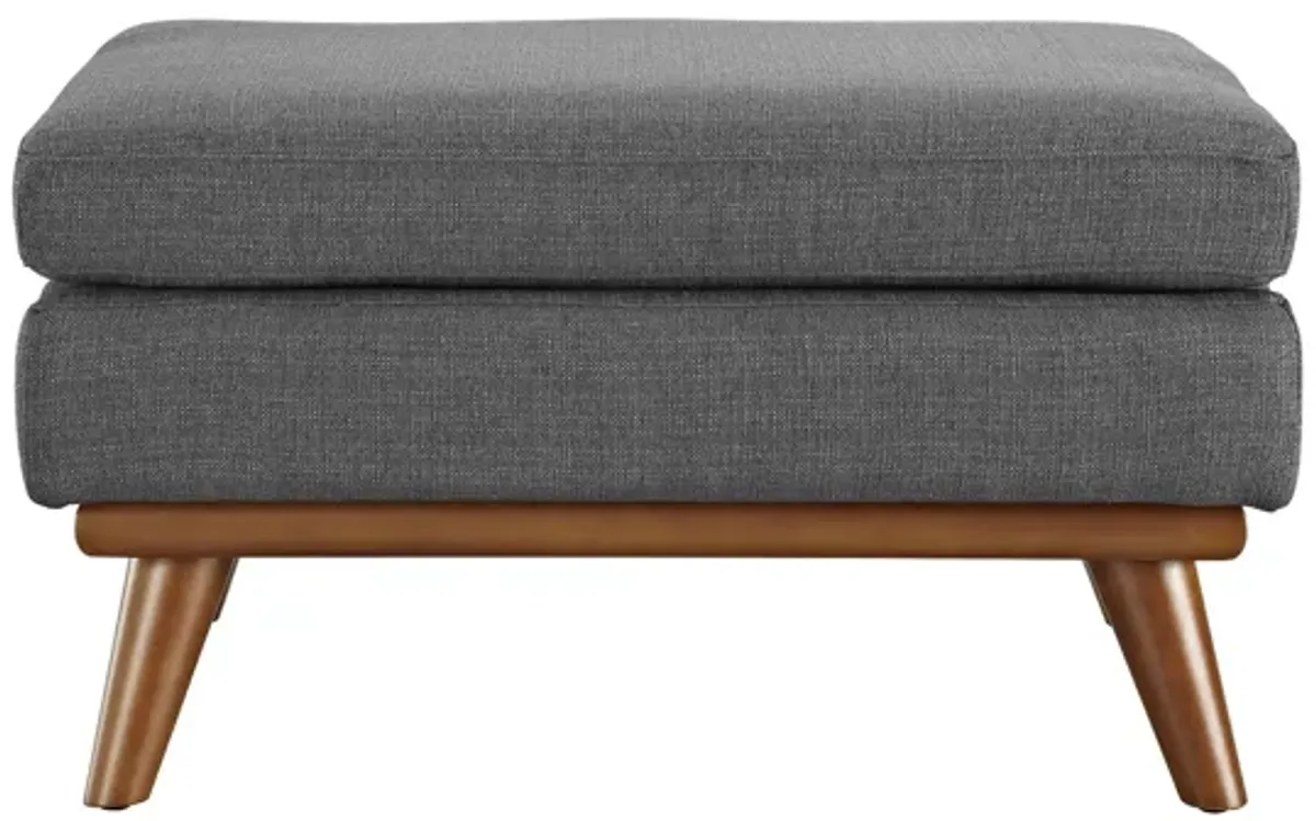 Engage Upholstered Fabric Ottoman in Grey