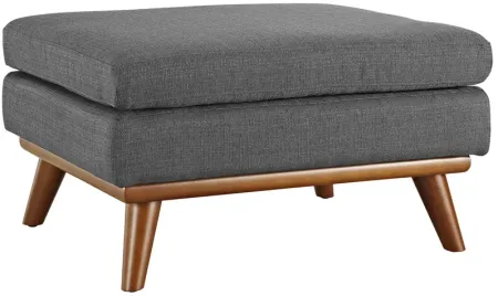 Engage Upholstered Fabric Ottoman in Grey