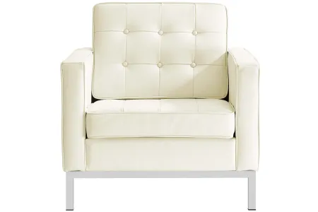 Loft Leather Armchair in White