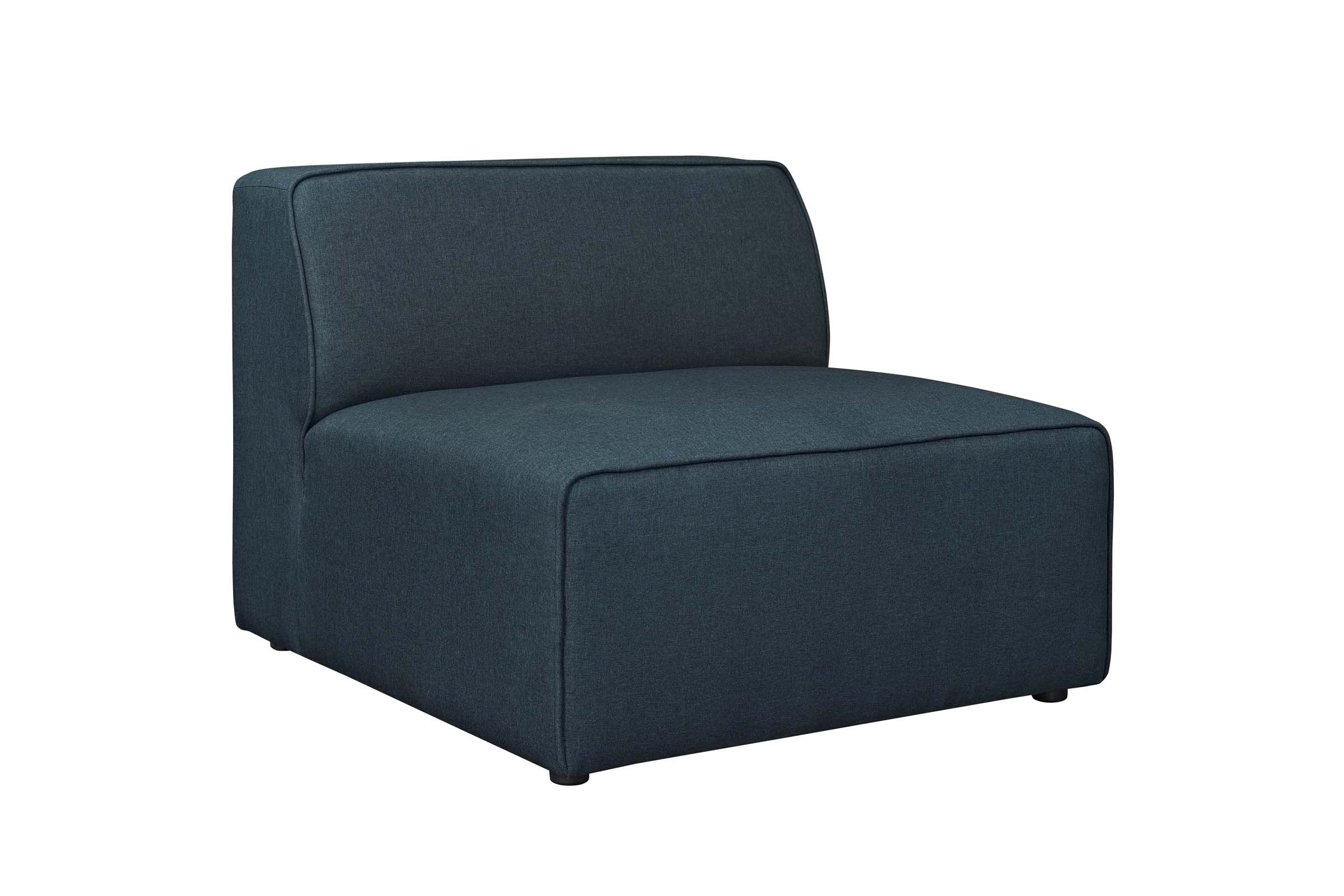 Mingle Fabric Armless Chair in Blue