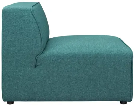 Mingle Fabric Armless Chair in Teal
