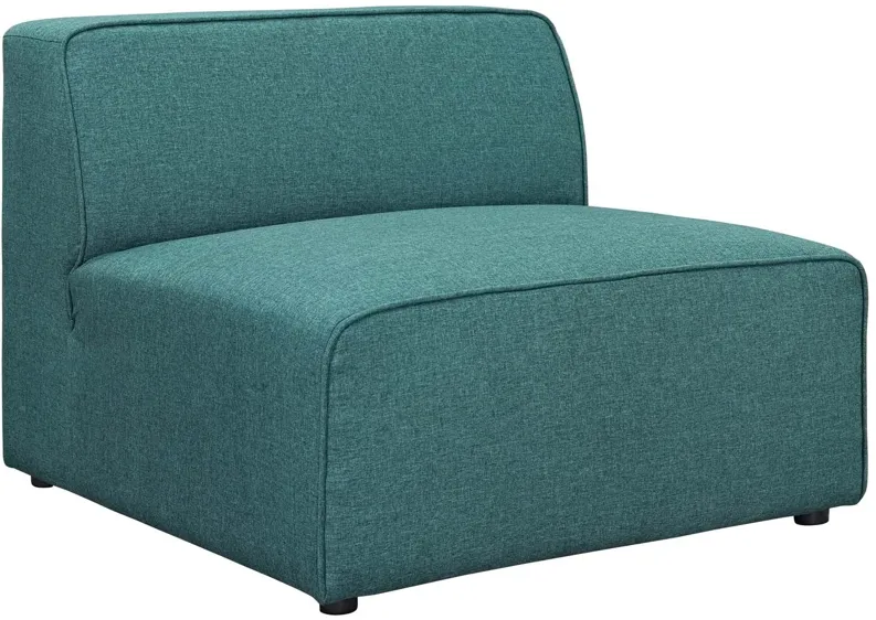 Mingle Fabric Armless Chair in Teal