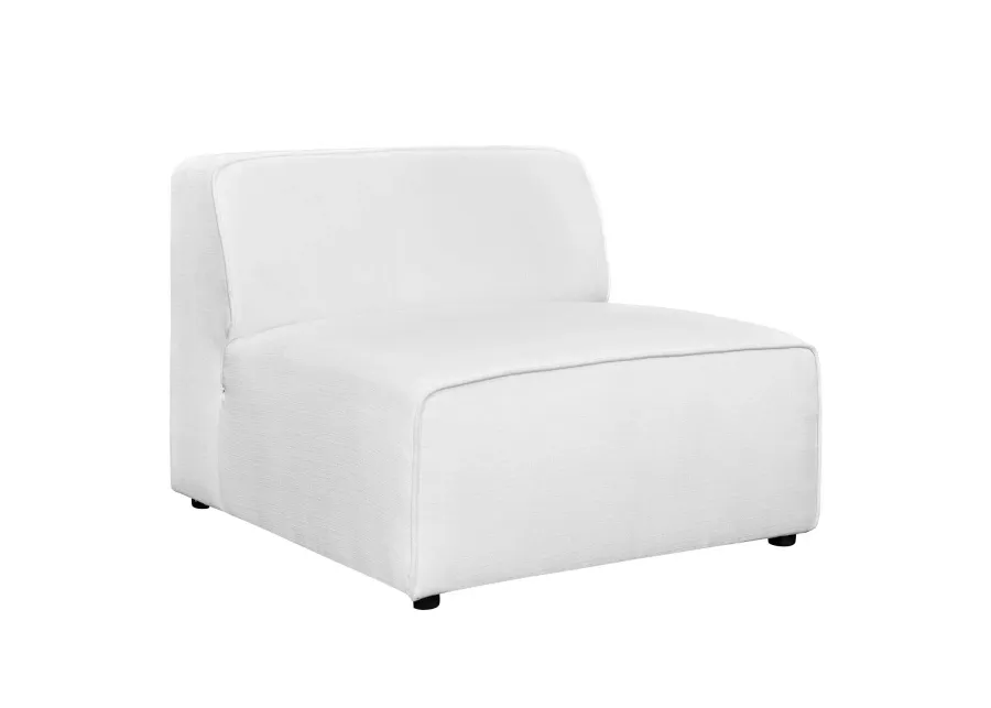 Mingle Fabric Armless Chair in White