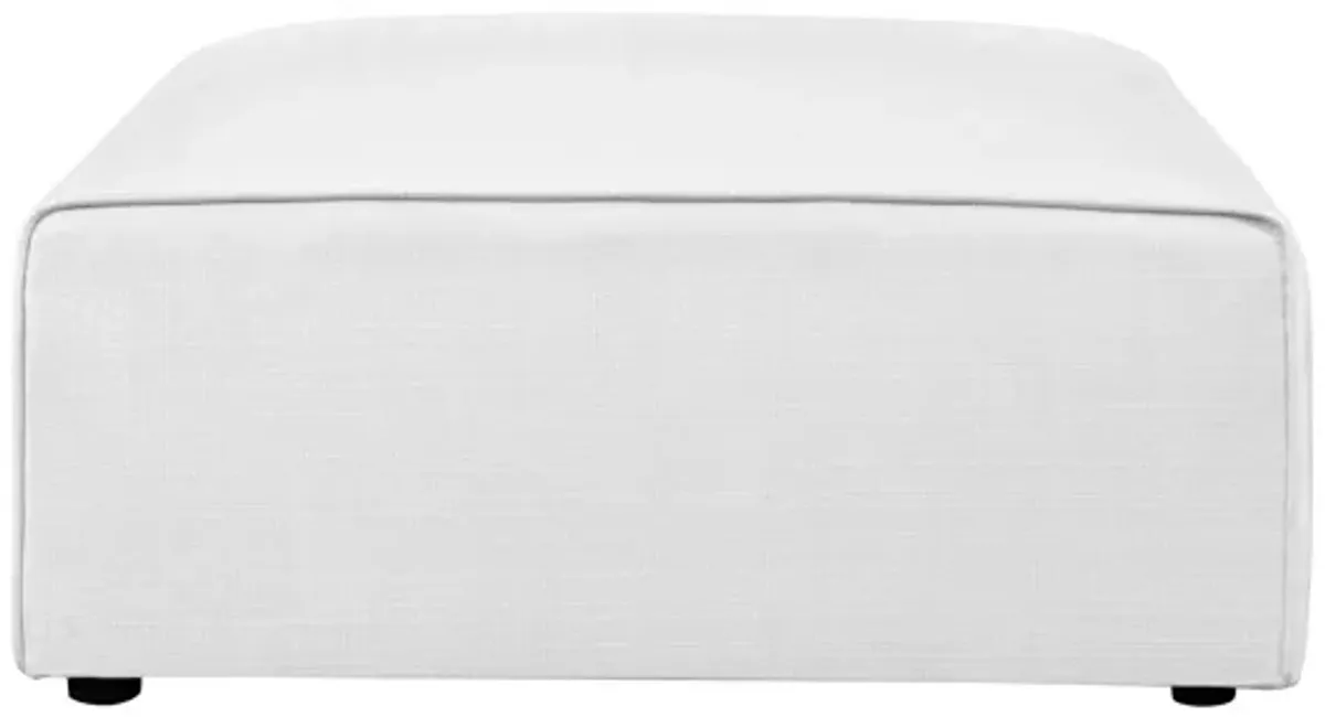 Mingle Fabric Ottoman in White