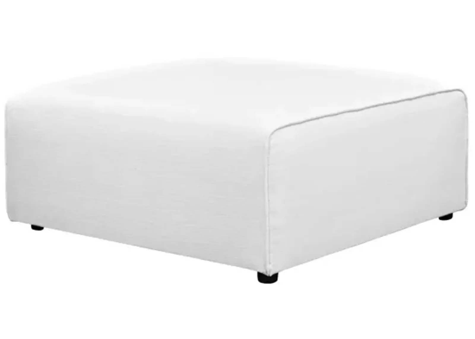 Mingle Fabric Ottoman in White