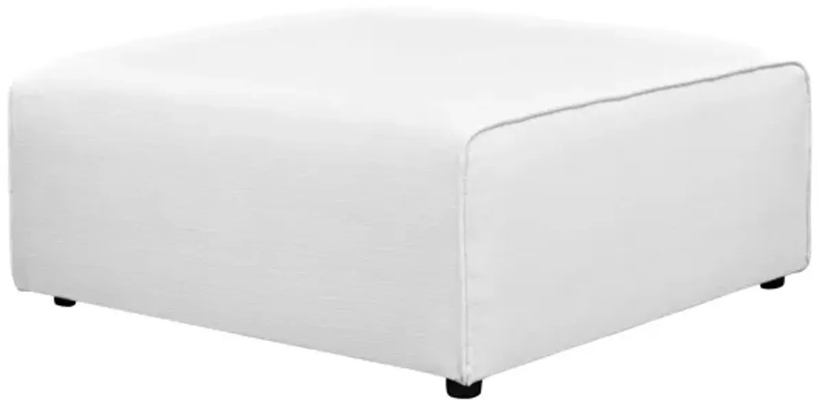 Mingle Fabric Ottoman in White