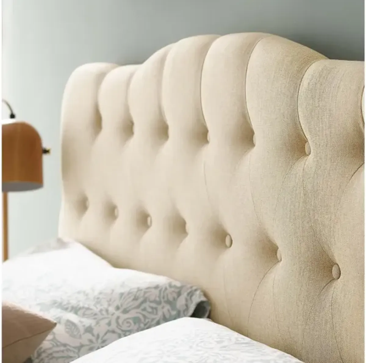 Annabel Full Upholstered Headboard in Beige