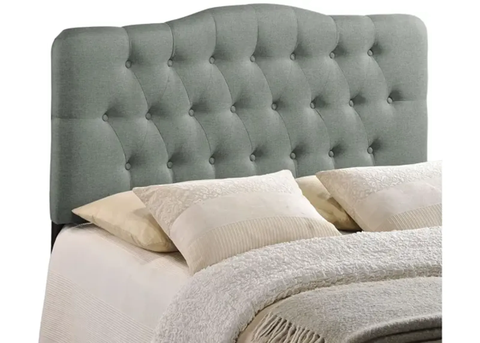 Annabel Full Upholstered Headboard in Grey