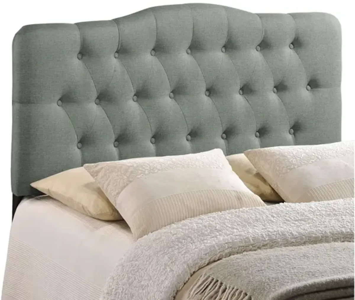 Annabel Full Upholstered Headboard in Grey