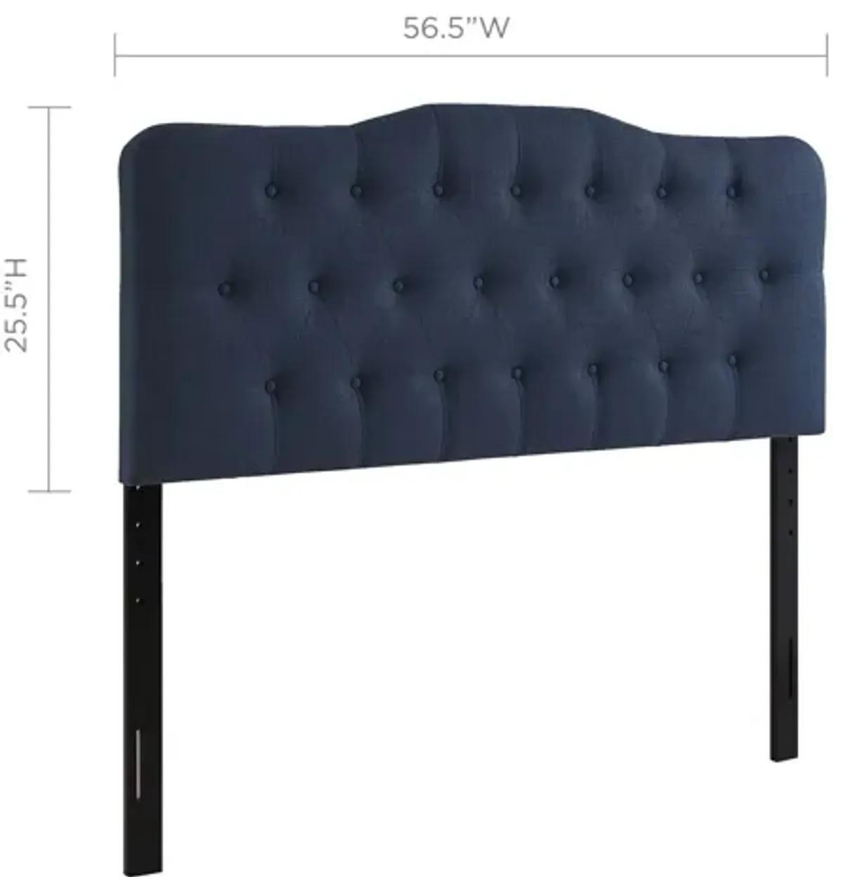 Annabel Full Upholstered Headboard in Navy