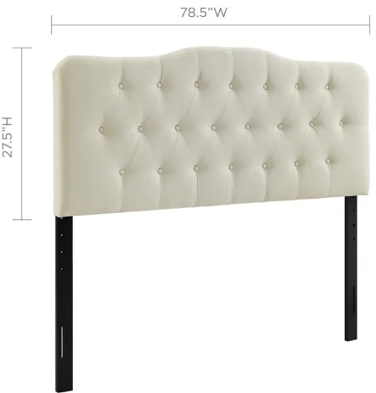 Annabel King Upholstered Headboard in Ivory