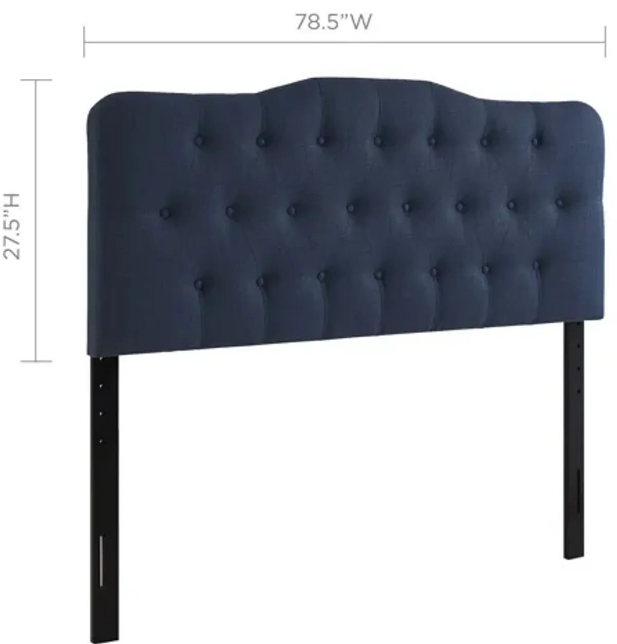 Annabel King Upholstered Headboard in Navy