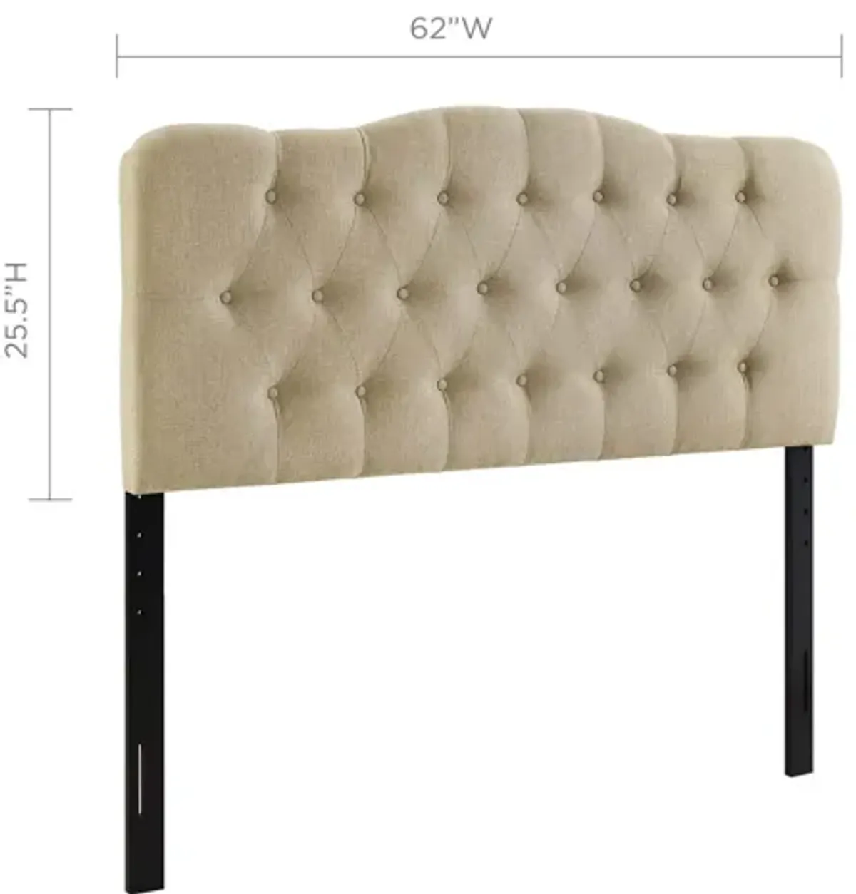 Annabel Queen Upholstered Headboard in Beige