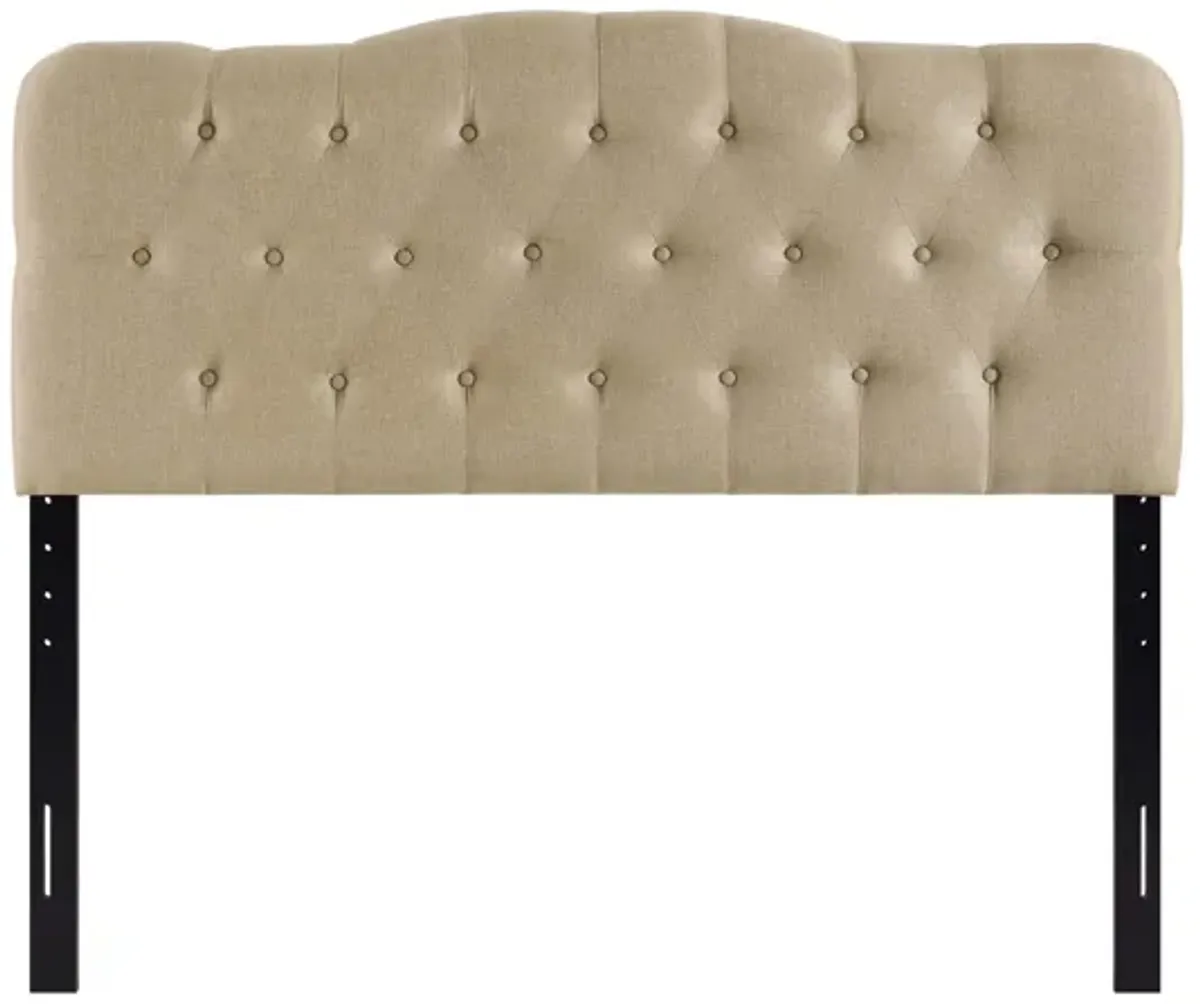 Annabel Queen Upholstered Headboard in Beige