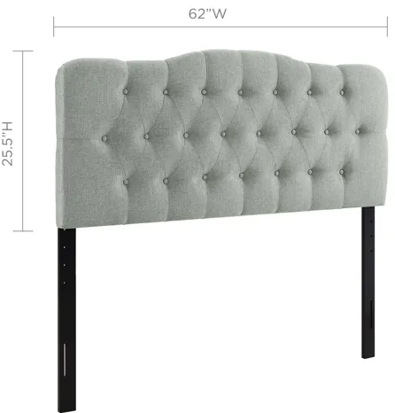 Annabel Queen Upholstered Headboard in Grey