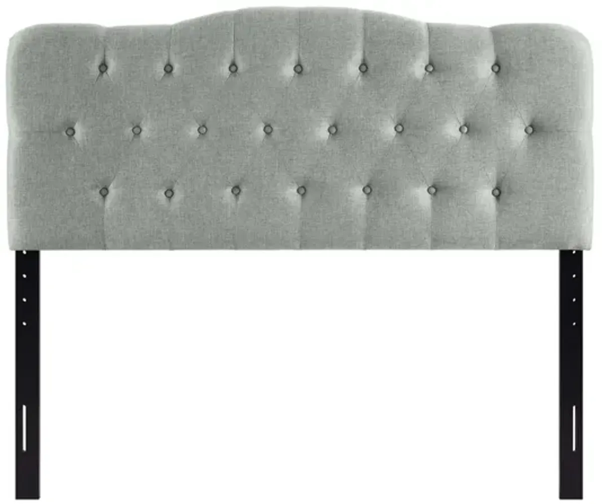 Annabel Queen Upholstered Headboard in Grey