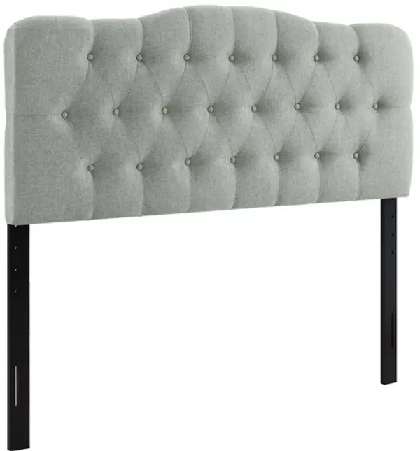 Annabel Queen Upholstered Headboard in Grey