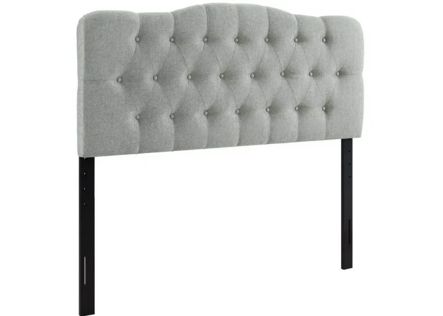 Annabel Queen Upholstered Headboard in Grey