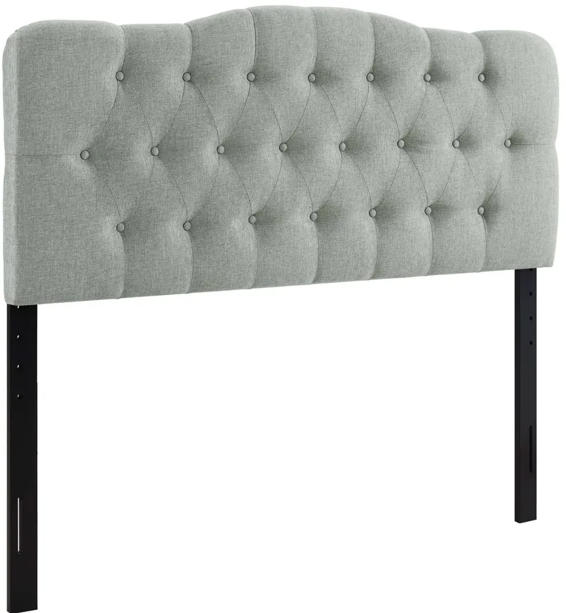 Annabel Queen Upholstered Headboard in Grey