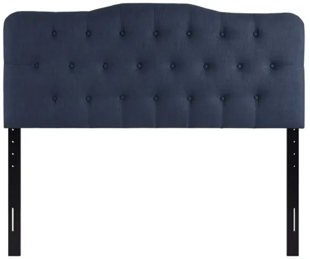 Annabel Queen Upholstered Headboard in Navy