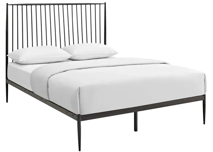 Annika Queen Platform Bed in Brown