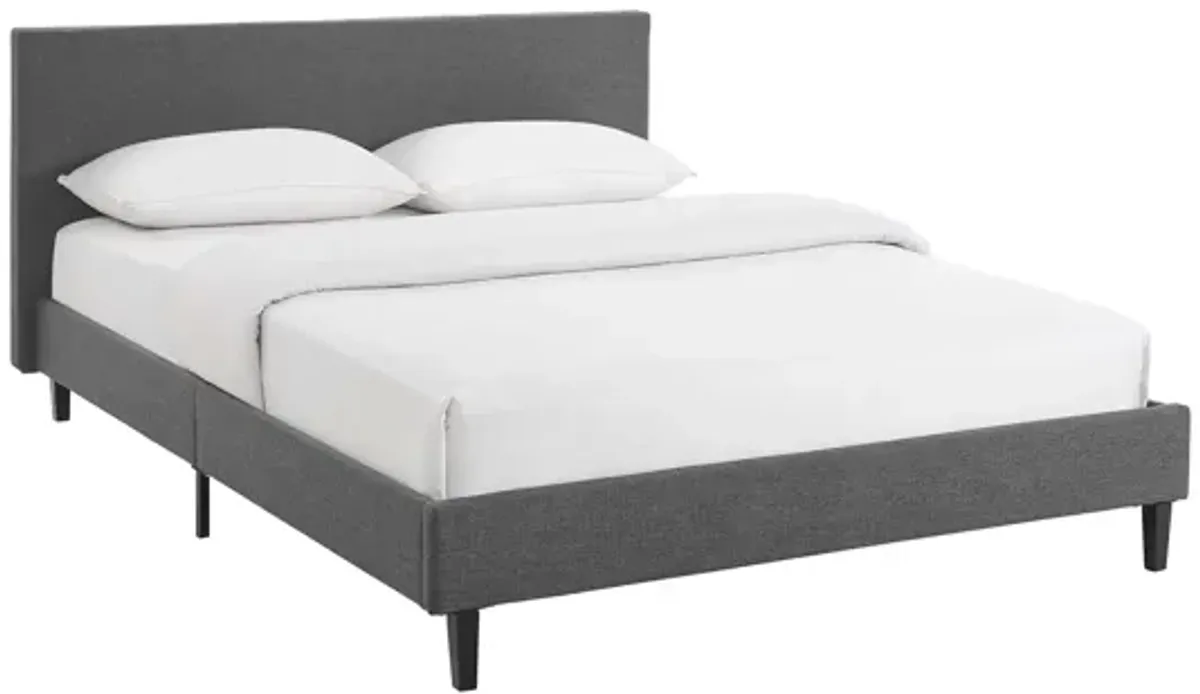 Anya Full Fabric Bed in Grey