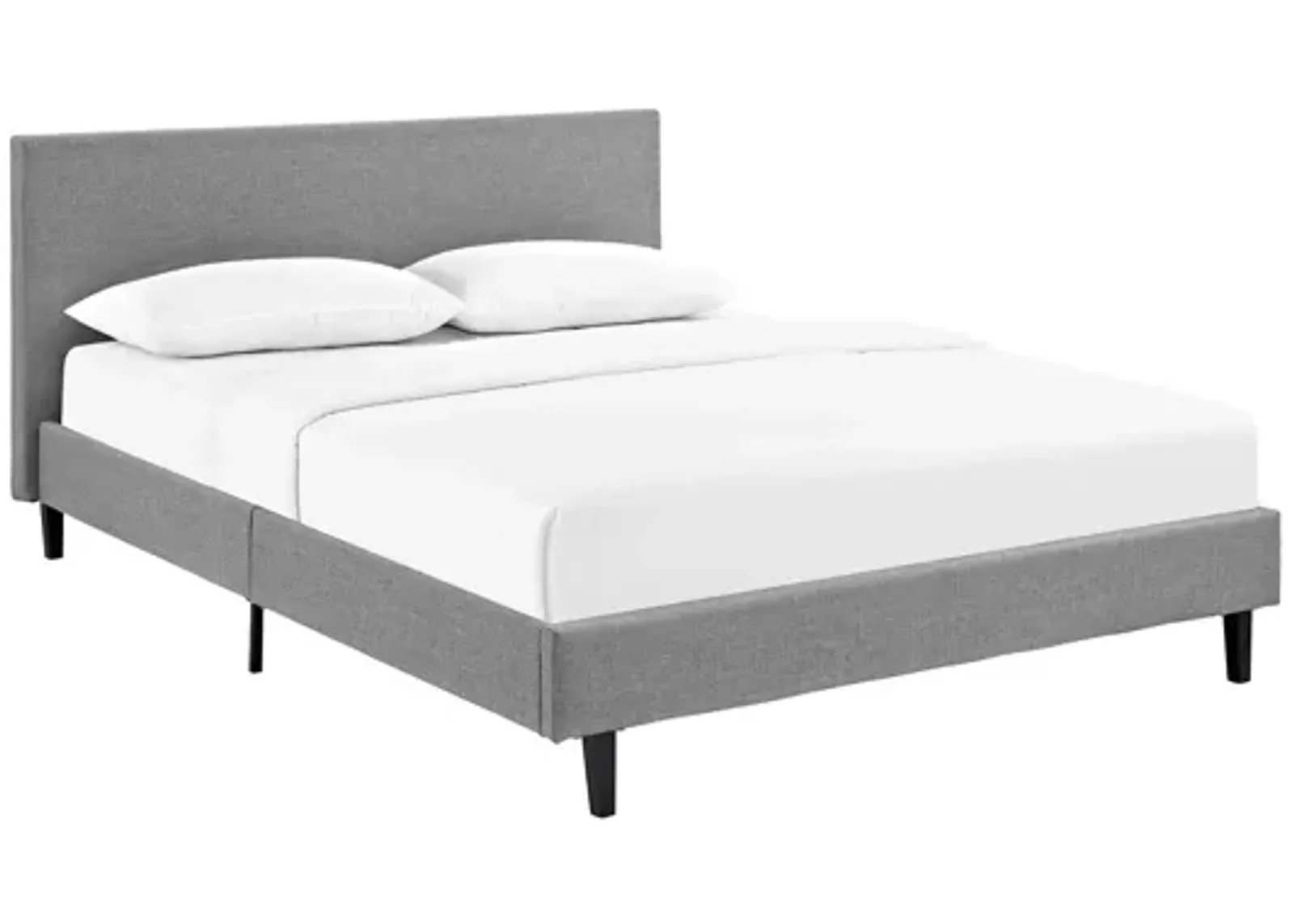 Anya Full Fabric Bed in Light Grey