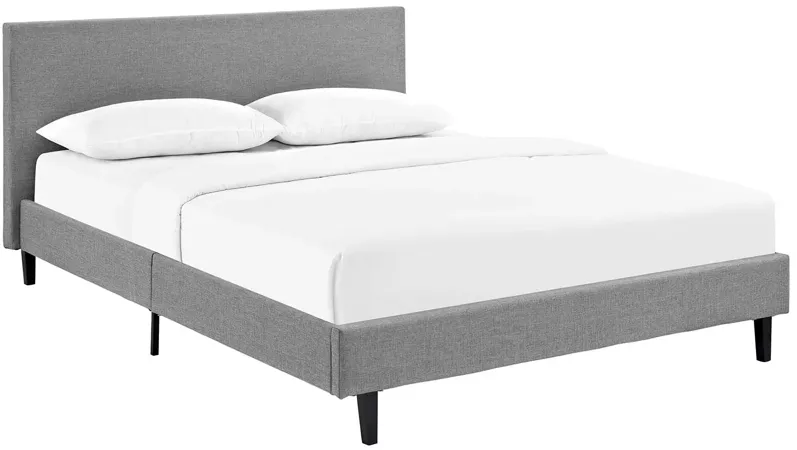 Anya Full Fabric Bed in Light Grey