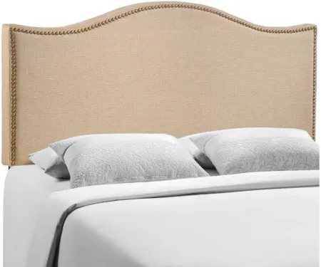 Curl Queen Nailhead Upholstered Headboard in Cafe
