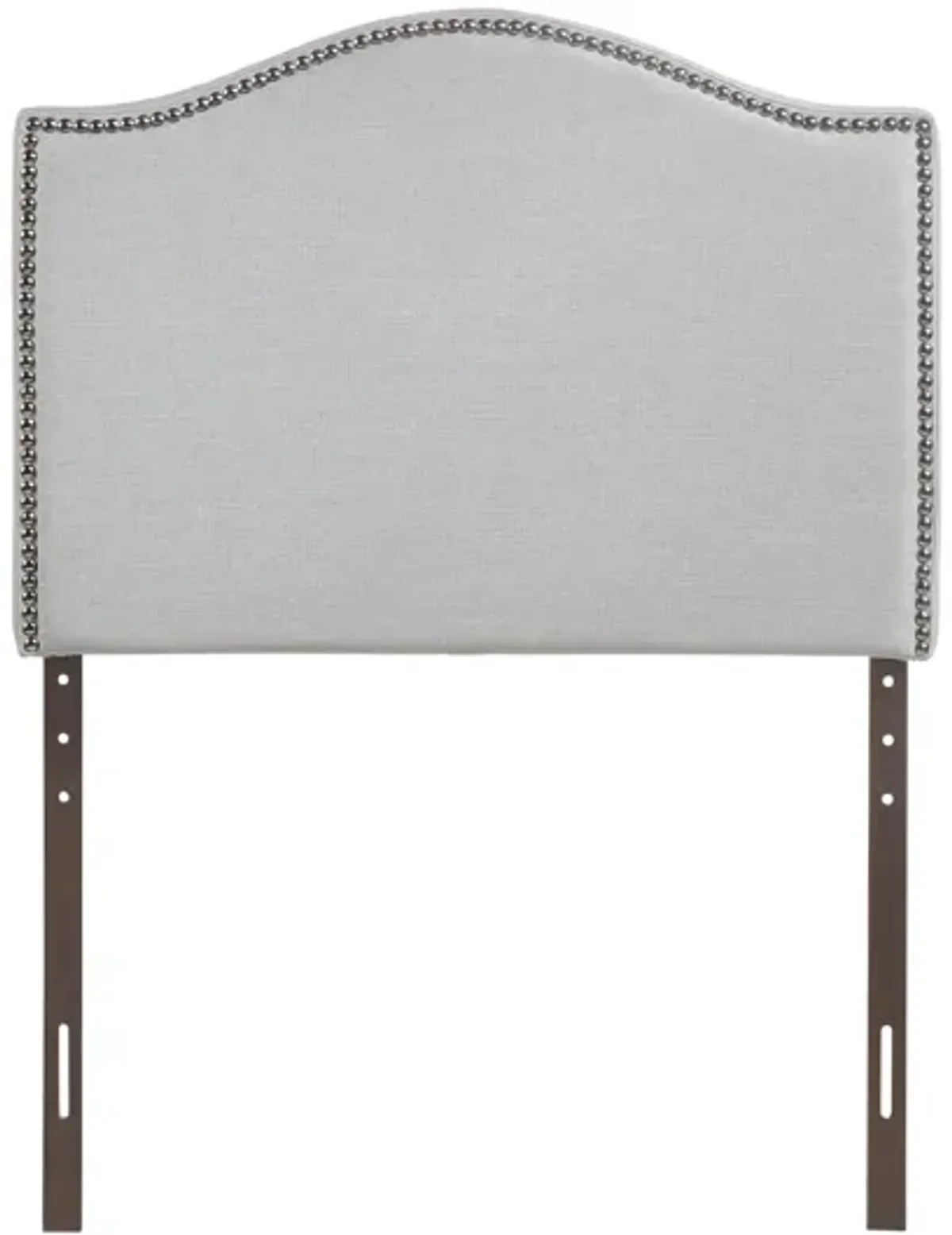 Curl Twin Nailhead Upholstered Headboard in Sky Grey