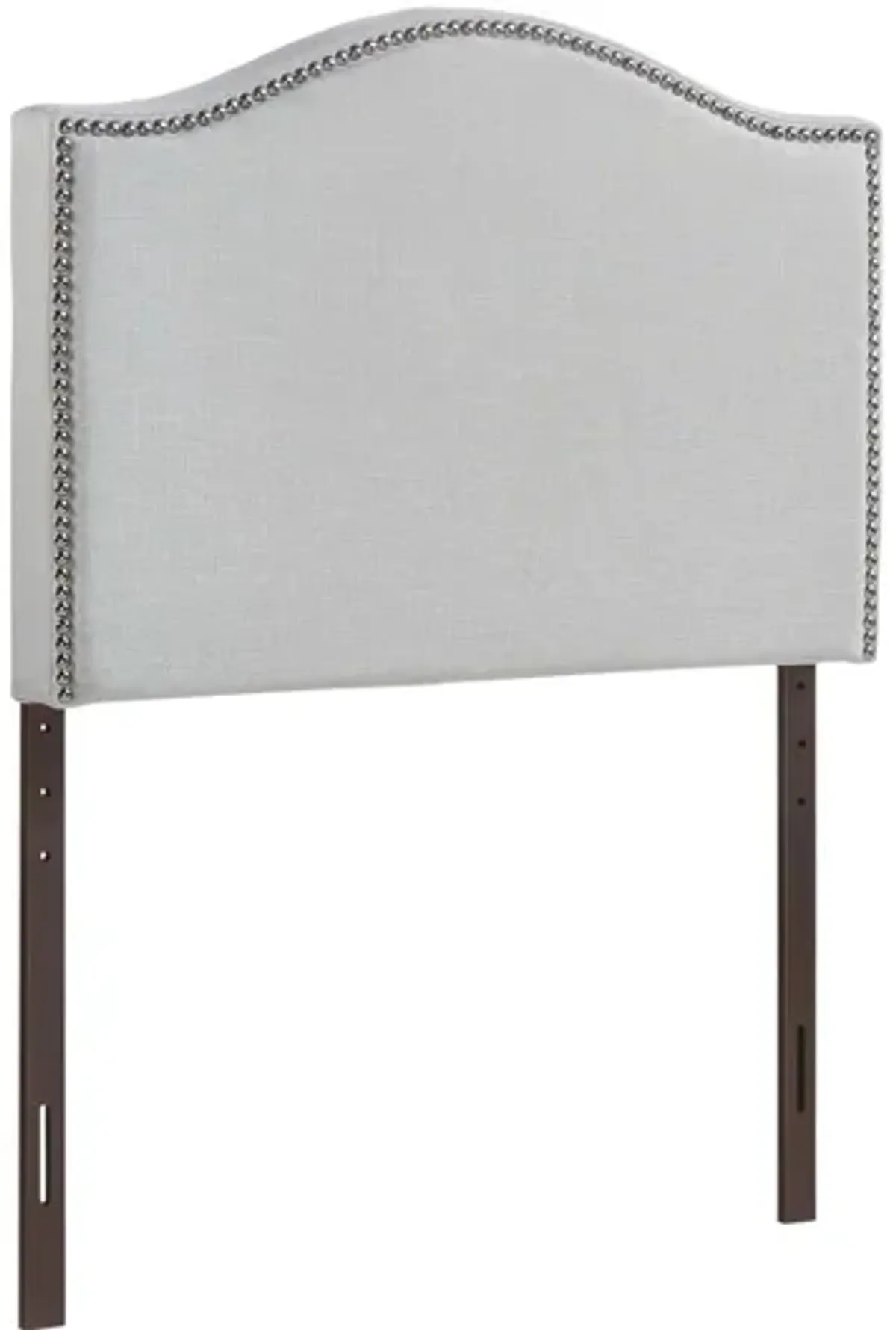 Curl Twin Nailhead Upholstered Headboard in Sky Grey