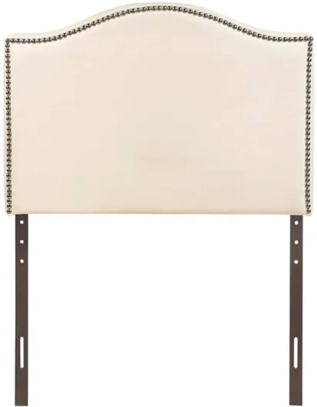 Curl Twin Nailhead Upholstered Headboard in Ivory