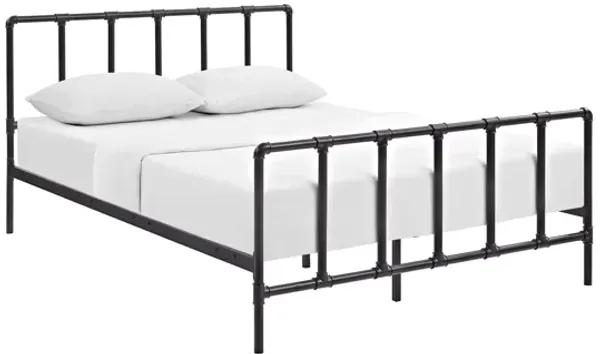 Dower Queen Stainless Steel Bed in Brown