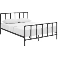 Dower Queen Stainless Steel Bed in Brown