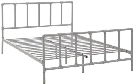 Dower Queen Stainless Steel Bed in Grey