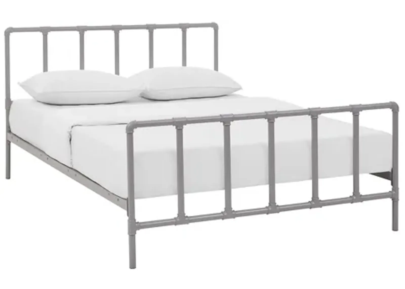 Dower Queen Stainless Steel Bed in Grey