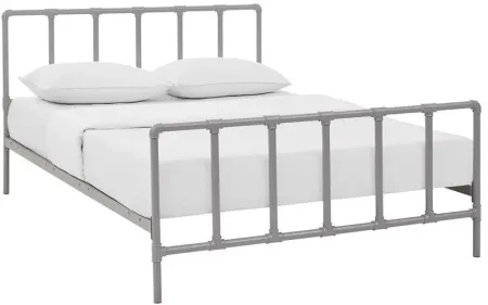 Dower Queen Stainless Steel Bed in Grey