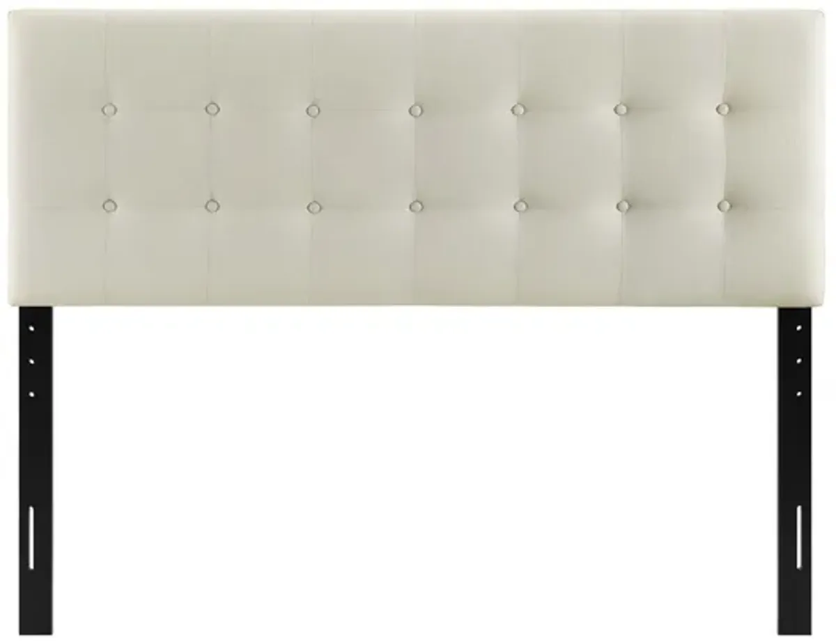 Emily Full Upholstered Fabric Headboard in Ivory