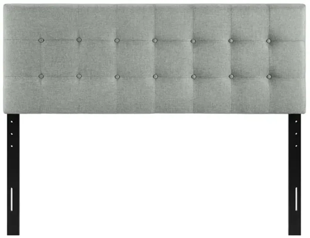 Emily King Upholstered Fabric Headboard in Grey