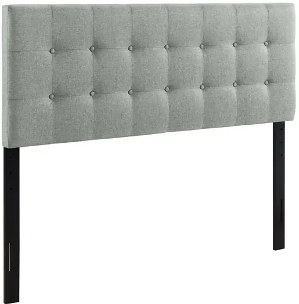 Emily King Upholstered Fabric Headboard in Grey