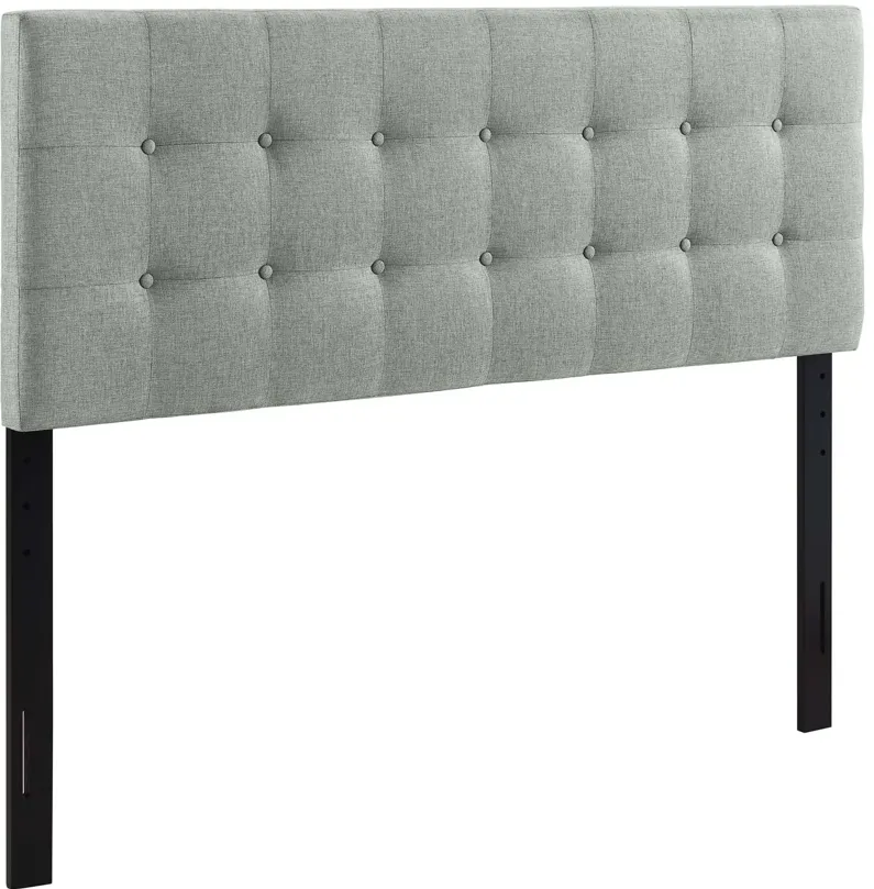 Emily King Upholstered Fabric Headboard in Grey