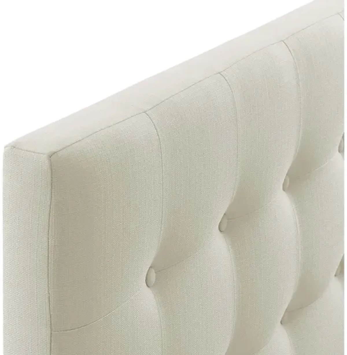 Emily King Upholstered Fabric Headboard in Ivory