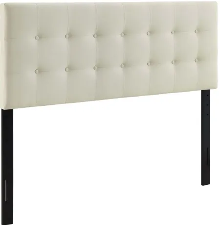Emily King Upholstered Fabric Headboard in Ivory