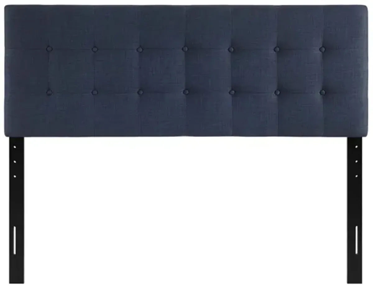 Emily King Upholstered Fabric Headboard in Navy