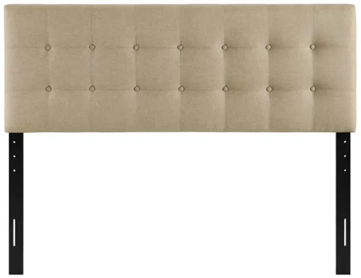 Emily Queen Upholstered Fabric Headboard in Beige