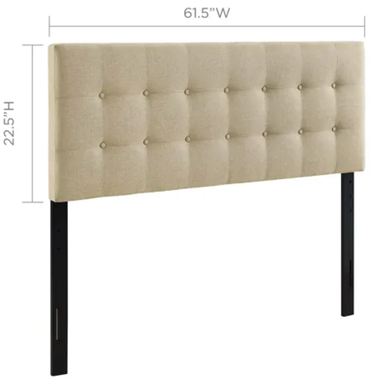 Emily Queen Upholstered Fabric Headboard in Beige