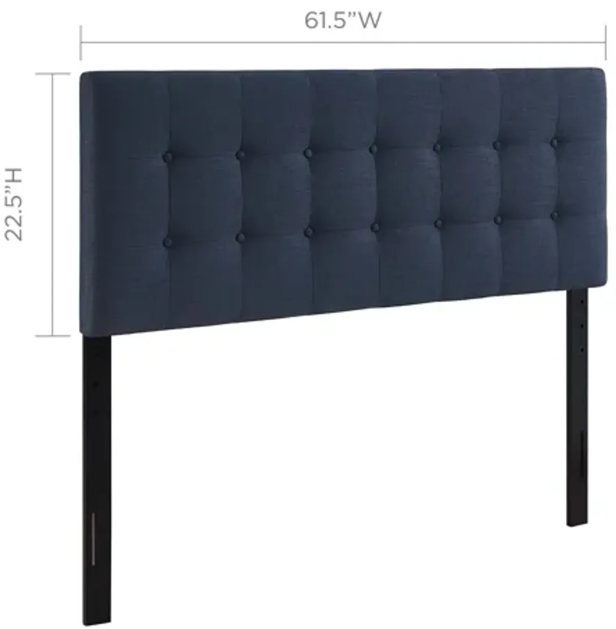 Emily Queen Upholstered Fabric Headboard in Navy